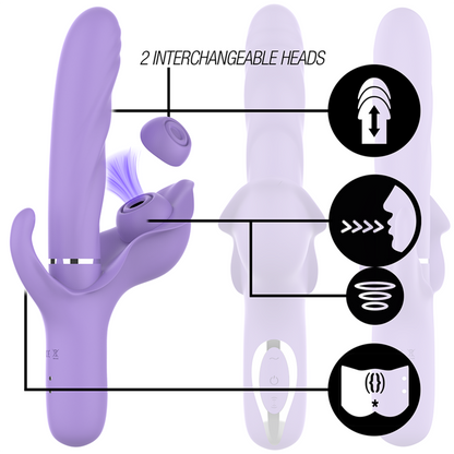 INTENSE - BILLIE VIBRATORE MULTIFUNZIONALE RICARICABILE A VENTOSA CON PULSANTE VIOLA