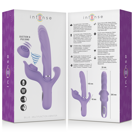 INTENSE - BILLIE VIBRATORE MULTIFUNZIONALE RICARICABILE A VENTOSA CON PULSANTE VIOLA
