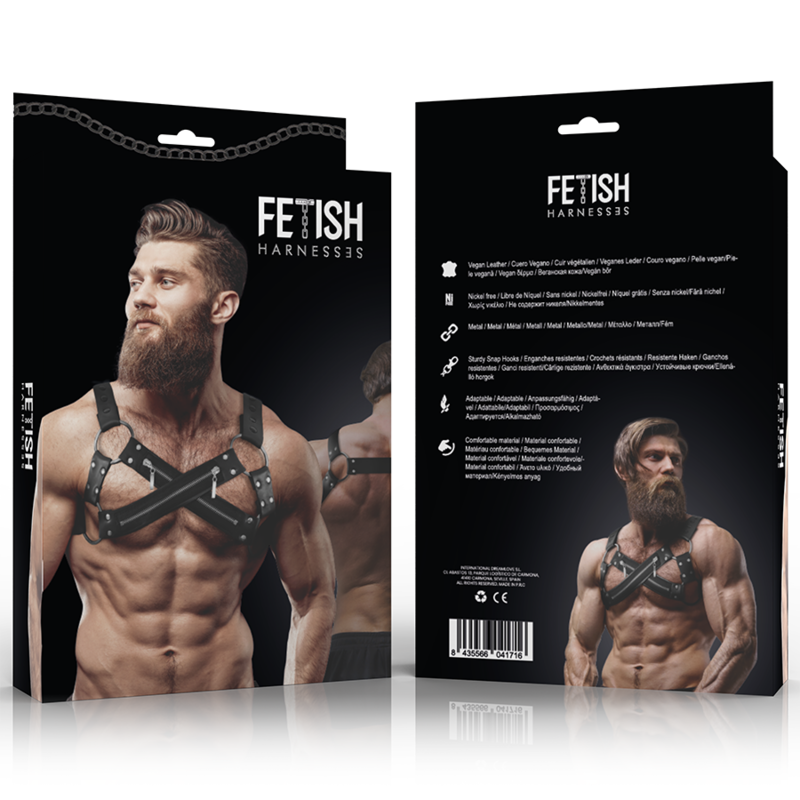 ATTEGGIAMENTO SOTTOMESSO FETISH - IMBRACATURA BULLDOG REGOLABILE IN NEOPRENE CON CERNIERE PER UOMO