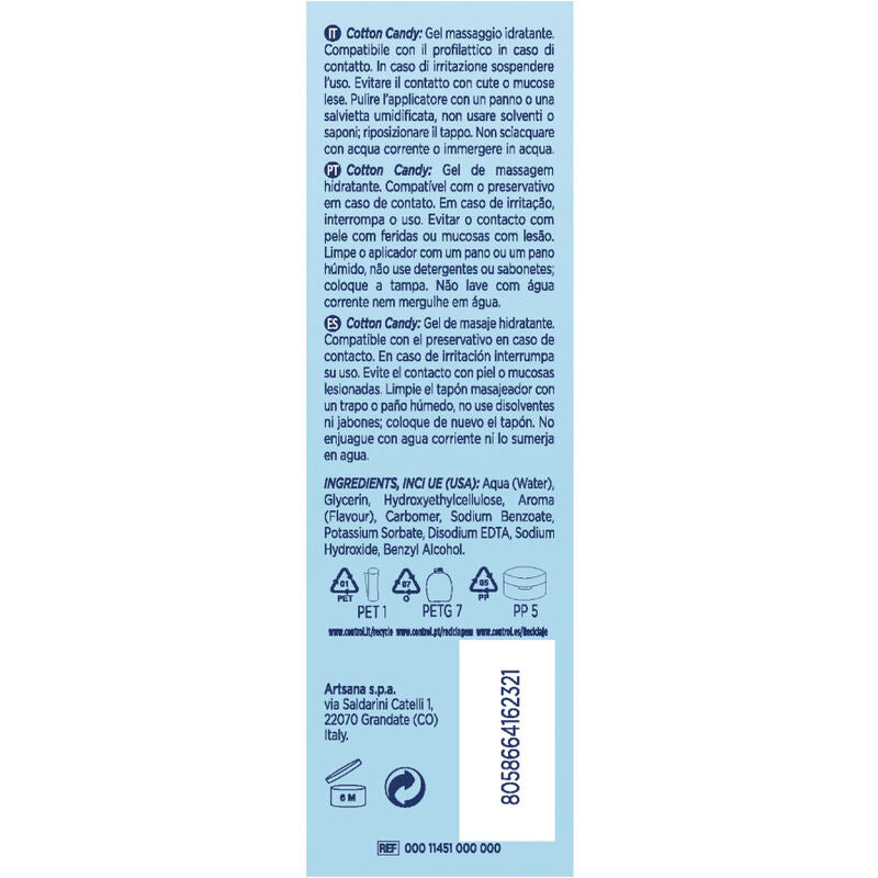 CONTROL - GEL DA MASSAGGIO 3 IN 1 ZUCCHERO FILATO 200 ML