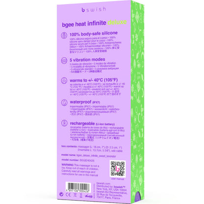 B SWISH - BGEE HEAT INFINITE DELUXE VIBRATORE RICARICABILE IN SILICONE LAVANDA