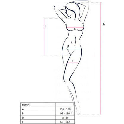PASSION - BS094 BODYSTOCKING ROJO TALLA ÚNICA