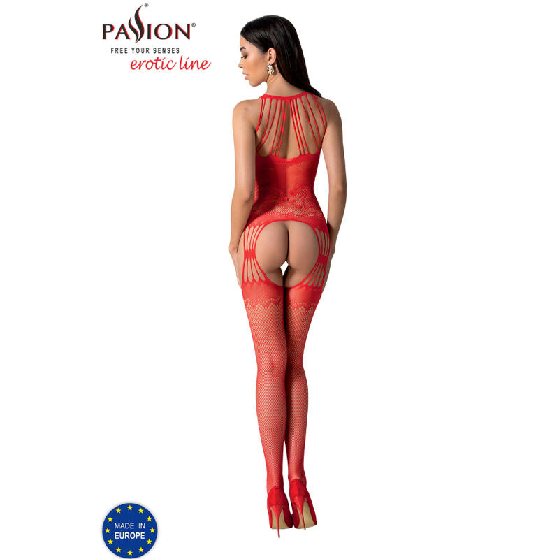 PASSION - BS095 BODYSTOCKING BLANCO TALLA UNICA