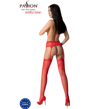 PASSION - S029 CALZE CON GIARRETTIERA BIANCA TAGLIA UNICA