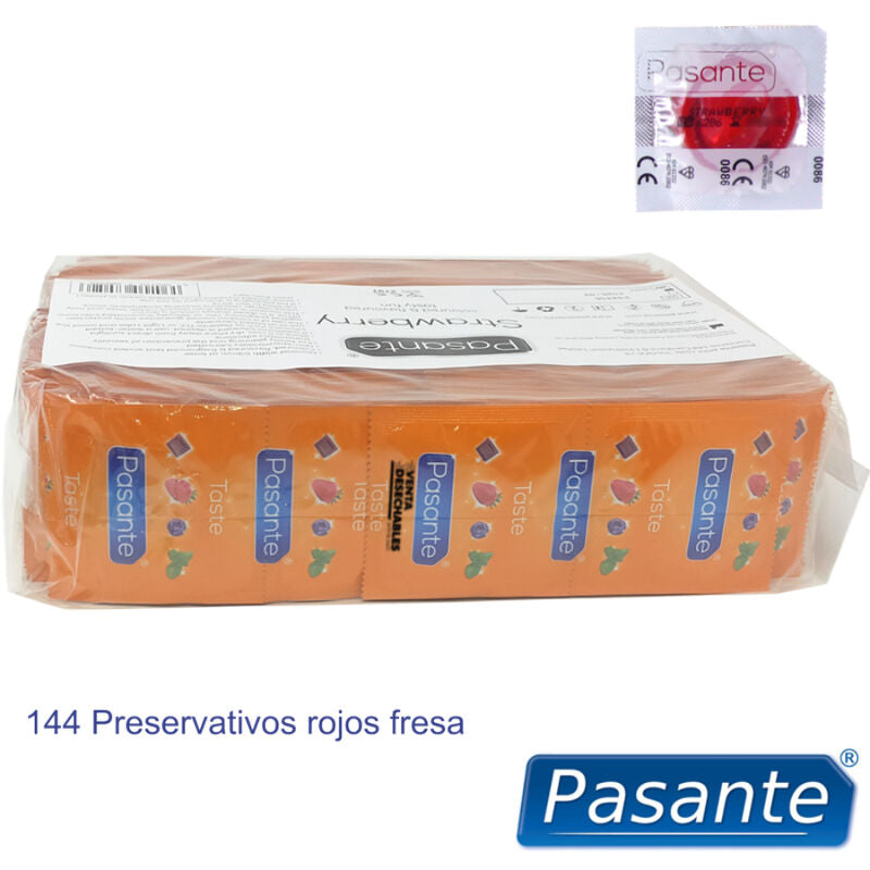 PASANTE - CONDOM AL GUSTO DI FRAGOLA BUSTINA 144 UNITÀ