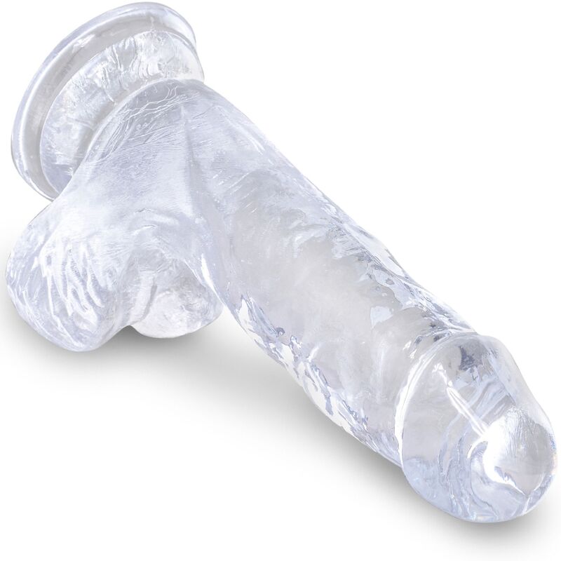 KING COCK - PENE REALISTICO TRASPARENTE CON TESTICOLI 10,1 CM TRASPARENTE