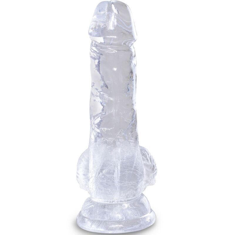 KING COCK - PENE REALISTICO TRASPARENTE CON TESTICOLI 10,1 CM TRASPARENTE