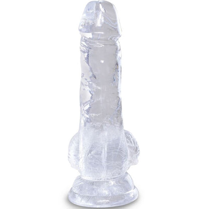 KING COCK - PENE REALISTICO TRASPARENTE CON TESTICOLI 10,1 CM TRASPARENTE
