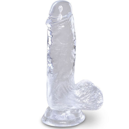 KING COCK - PENE REALISTICO TRASPARENTE CON TESTICOLI 10,1 CM TRASPARENTE
