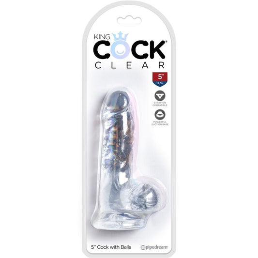 KING COCK - PENE REALISTICO TRASPARENTE CON TESTICOLI 10,1 CM TRASPARENTE
