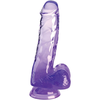 KING COCK - PENE REALISTICO TRASPARENTE CON TESTICOLI 13,5 CM VIOLA