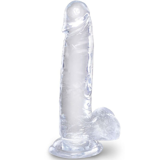 KING COCK - PENE REALISTICO TRASPARENTE CON TESTICOLI 15,2 CM