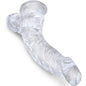 KING COCK - PENE CURVO REALISTICO TRASPARENTE CON TESTICOLI 16,5 CM