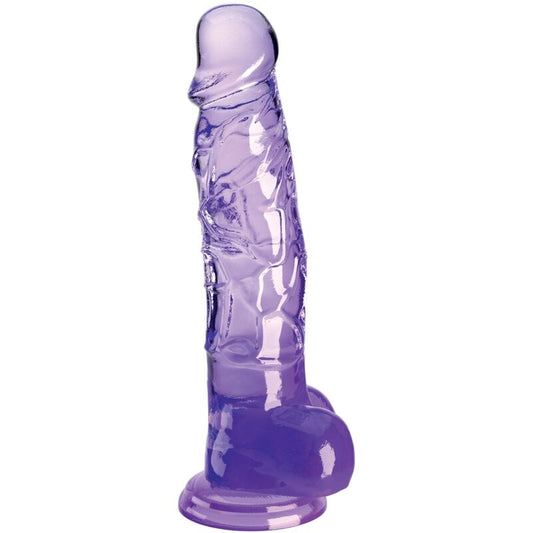 KING COCK - PENE REALISTICO TRASPARENTE CON TESTICOLI 16,5 CM VIOLA