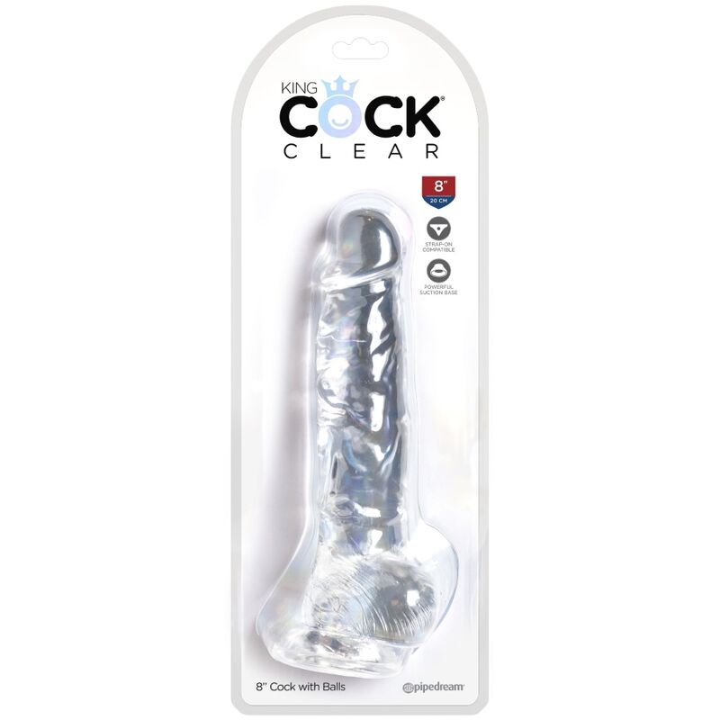 KING COCK - PENE REALISTICO TRASPARENTE CON TESTICOLI 16,5 CM