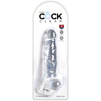 KING COCK - PENE REALISTICO TRASPARENTE CON TESTICOLI 16,5 CM