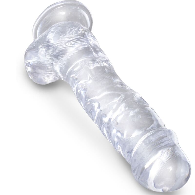 KING COCK - PENE REALISTICO TRASPARENTE CON TESTICOLI 16,5 CM