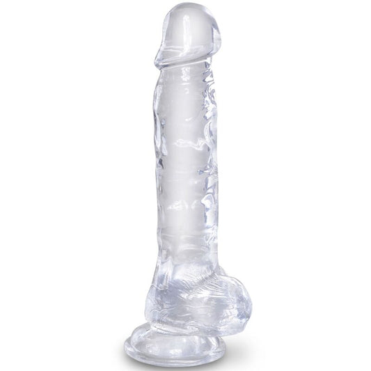 KING COCK - PENE REALISTICO TRASPARENTE CON TESTICOLI 16,5 CM