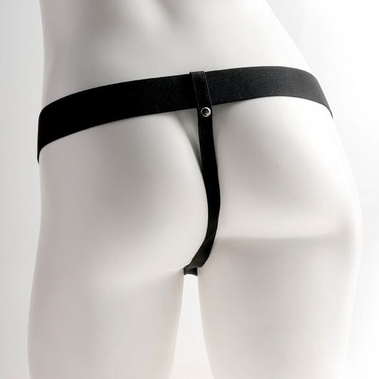 SERIE FETISH FANTASY - IMBRACATURA REGOLABILE PENE REALISTICO CON TESTICOLI RICARICABILI E VIBRATORE 15 CM