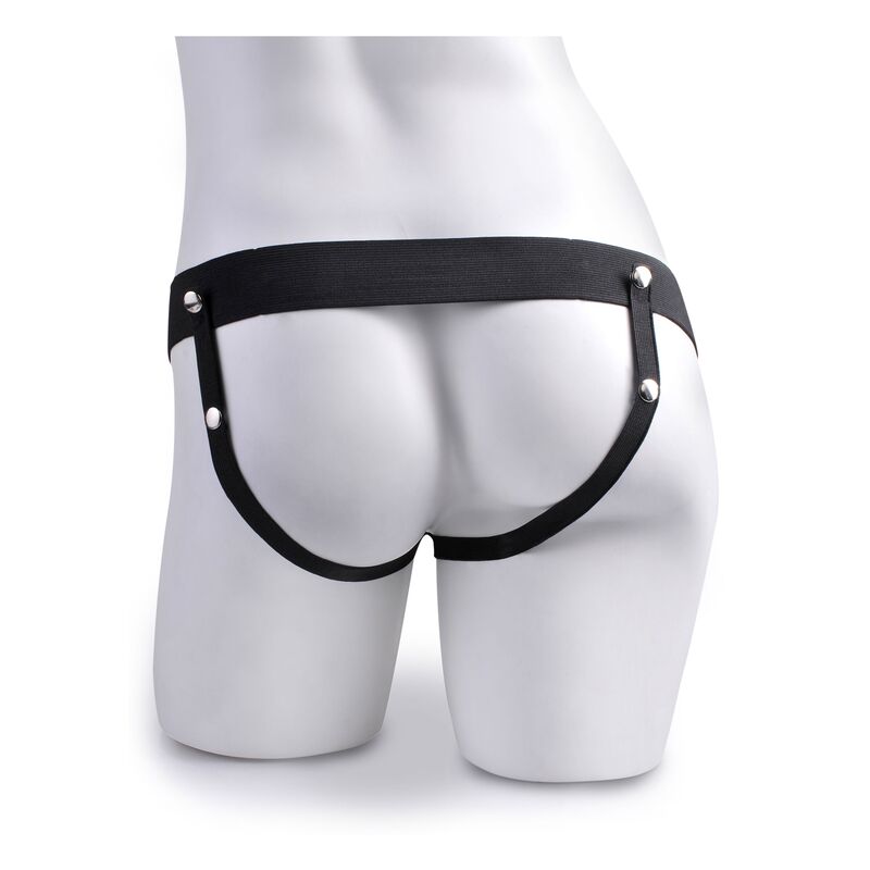 SERIE FETISH FANTASY - IMBRACATURA REGOLABILE PENE REALISTICO CON TESTICOLI CHE SCHIZZANO 19 CM