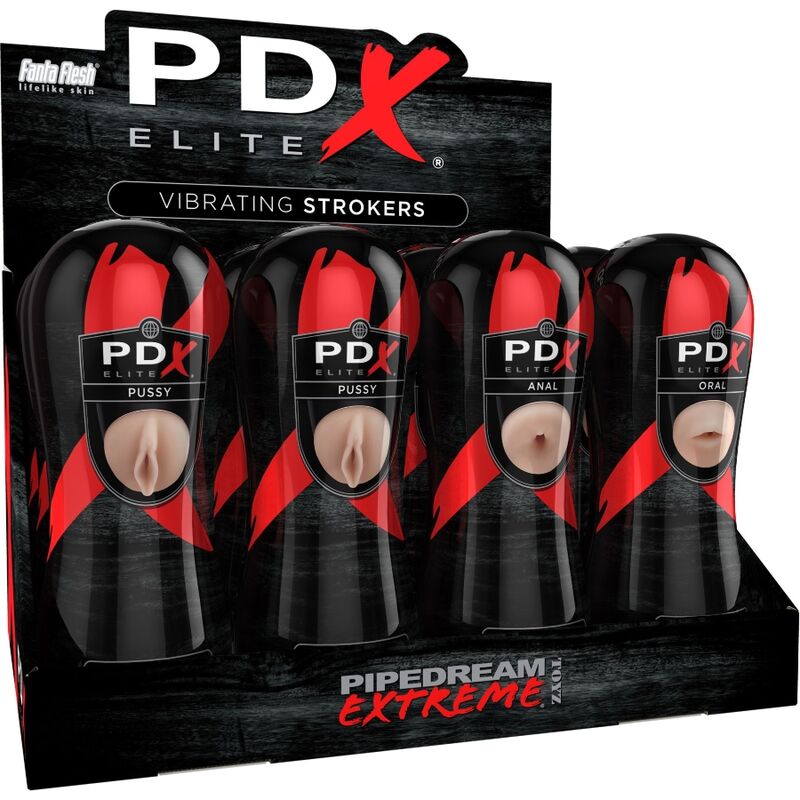 PDX ELITE - SET MASTURBATORE STROKER 12 UNITÀ: 6 VAGINE, 3 ANO, 3 BOCCA