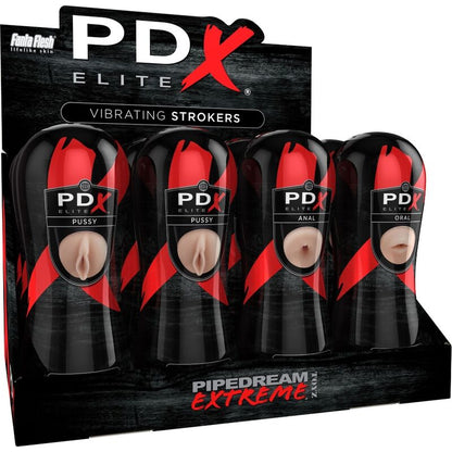 PDX ELITE - SET MASTURBATORE STROKER 12 UNITÀ: 6 VAGINE, 3 ANO, 3 BOCCA