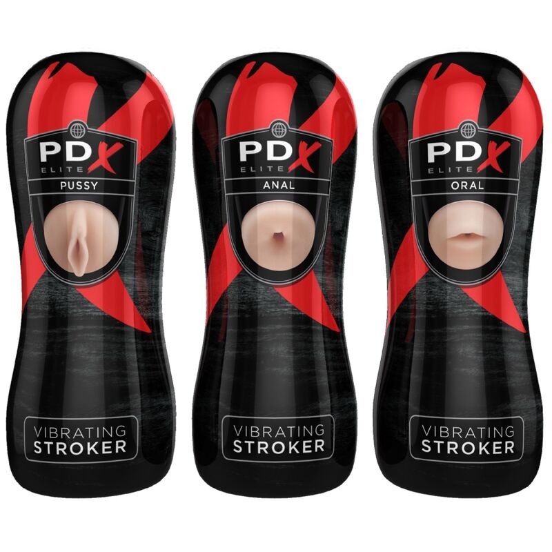 PDX ELITE - SET MASTURBATORE STROKER 12 UNITÀ: 6 VAGINE, 3 ANO, 3 BOCCA