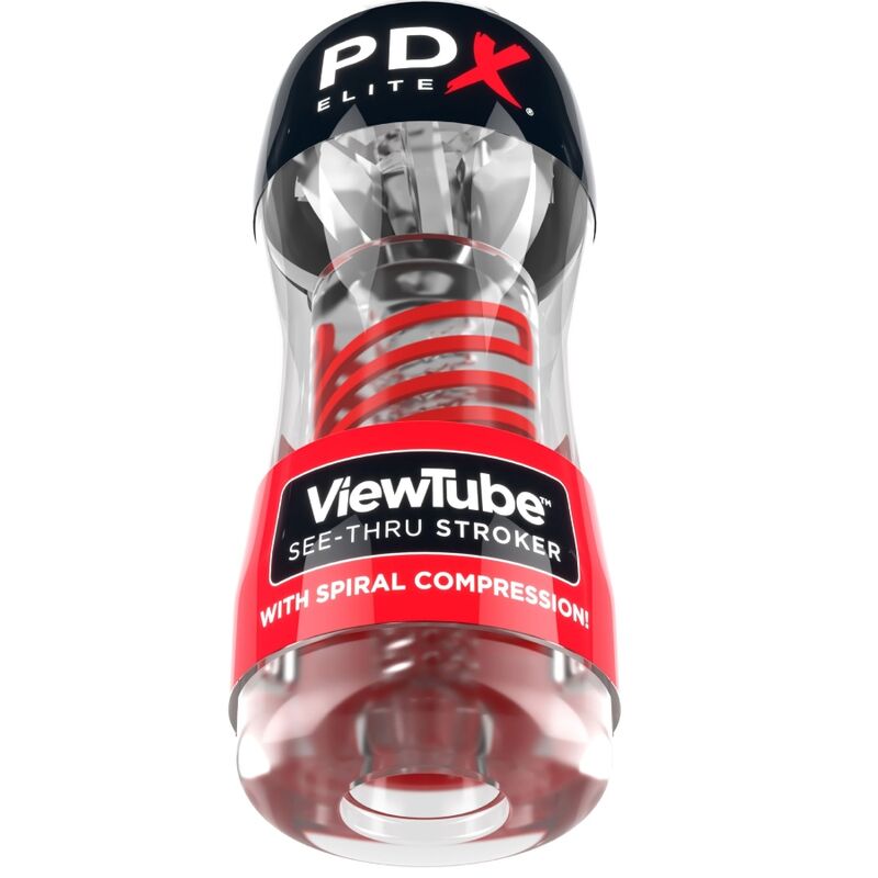 PDX ELITE - MASTURBATORE VIEWTUBE 2 TEMPI CON COMPRESSIONE A SPIRALE TRASPARENTE