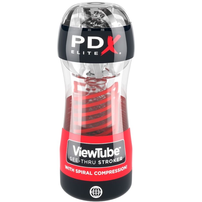 PDX ELITE - MASTURBATORE VIEWTUBE 2 TEMPI CON COMPRESSIONE A SPIRALE TRASPARENTE