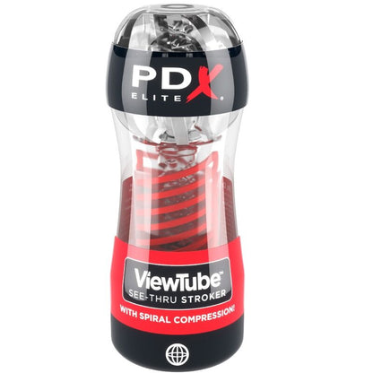PDX ELITE - MASTURBATORE VIEWTUBE 2 TEMPI CON COMPRESSIONE A SPIRALE TRASPARENTE