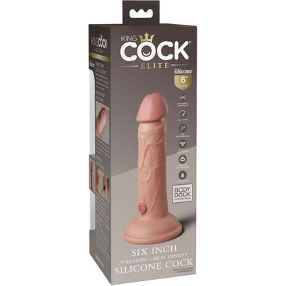 KING COCK - VIBRATORE REALISTICO ELITE E DILDO IN SILICONE 15,2 CM