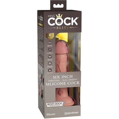 KING COCK - VIBRATORE REALISTICO ELITE E DILDO IN SILICONE 15,2 CM