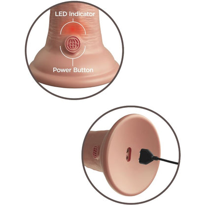 KING COCK - VIBRATORE REALISTICO ELITE E DILDO IN SILICONE 15,2 CM