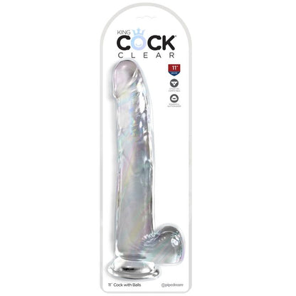 KING COCK - DILDO TRASPARENTE CON TESTICOLI 24,8 CM