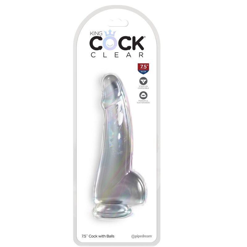 KING COCK - DILDO TRASPARENTE CON TESTICOLI 15,2 CM TRASPARENTE
