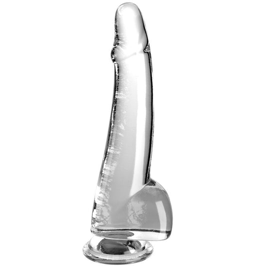 KING COCK - DILDO TRASPARENTE CON TESTICOLI 19 CM