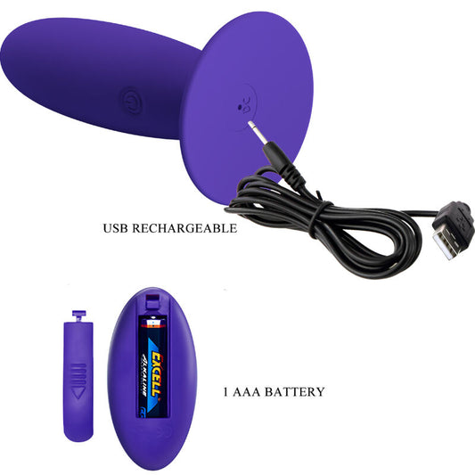 PRETTY LOVE - VIBRATORE ANALE YOUTH PLUG CON TELECOMANDO VIOLA