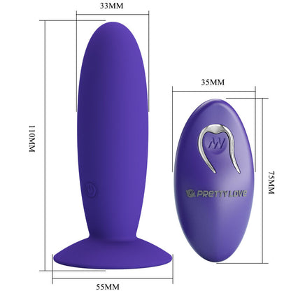 PRETTY LOVE - VIBRATORE ANALE YOUTH PLUG CON TELECOMANDO VIOLA