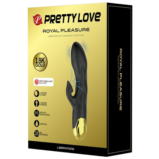 PRETTY LOVE - VIBRATORE NERO RICARICABILE PLACCATO ORO DI LUSSO