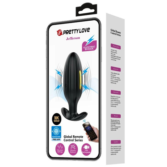 PRETTY LOVE - JEFFERSON PLUG ANALE NERO CONTROLLATO DA APP