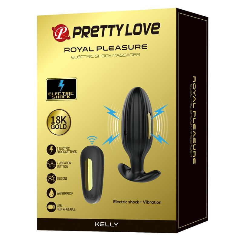 PRETTY LOVE - KELLY BLACK PLUG ANALE VIBRANTE RICARICABILE