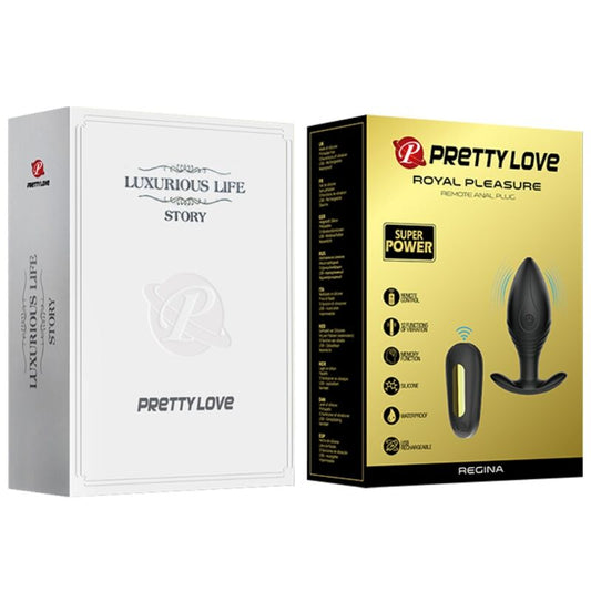 PRETTY LOVE - REGINA PLUG ANALE VIBRANTE RICARICABILE NERO