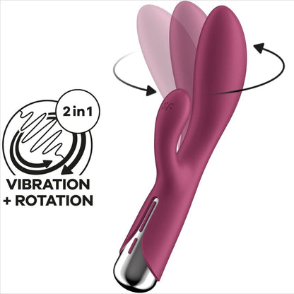 SATISFYER - CONIGLIO GIREVOLE 1 STIMOLAZIONE CLITORIDE E PUNTO G BLU