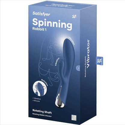 SATISFYER - CONIGLIO GIREVOLE 1 STIMOLAZIONE CLITORIDE E PUNTO G BLU