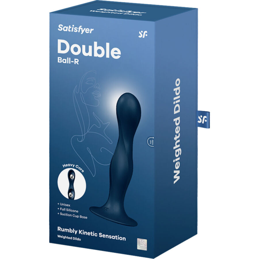 SATISFYER - DILDO IN SILICONE BLU DOUBLE BALL-R