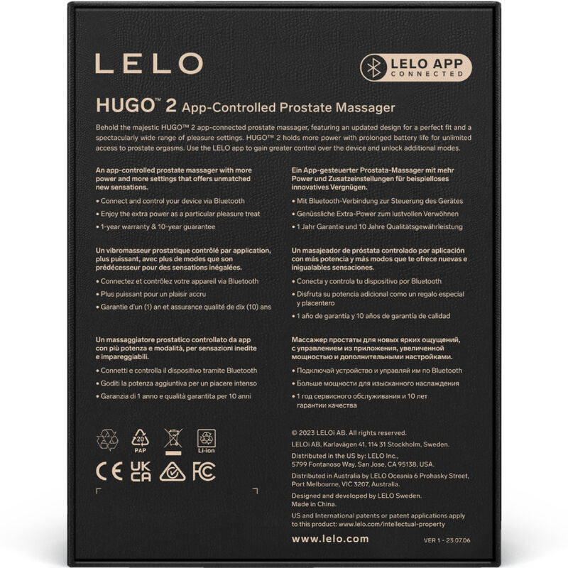 LELO - HUGO 2 MASSAGGIATORE PROSTATICO NERO