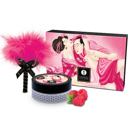 SHUNGA - KIT DI POLVERE DA MASSAGGIO COMMESTIBILI AL LAMPONE
