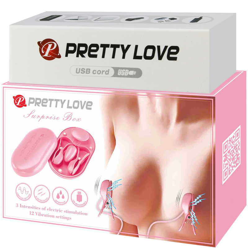 PRETTY LOVE - SCATOLA SORPRESA CLIP ELETTROSTIMOLAZIONE ROSA
