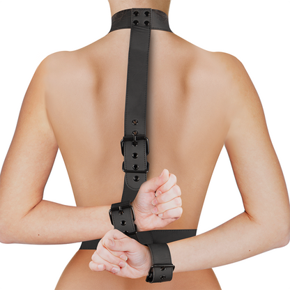 FETISH SUBMISSIVE BONDAGE - SET DI RESTRIZIONI PER IL CORPO CON FASCE PER COLLO E POLSI