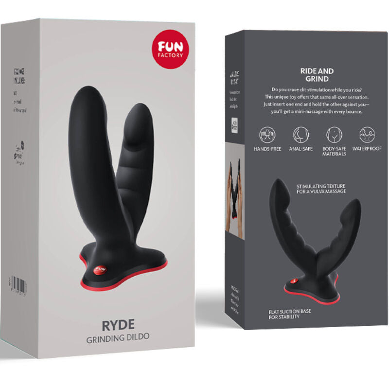 FUN FACTORY - RYDE NERO DOPPIO DILDO E MASSAGGIATORE